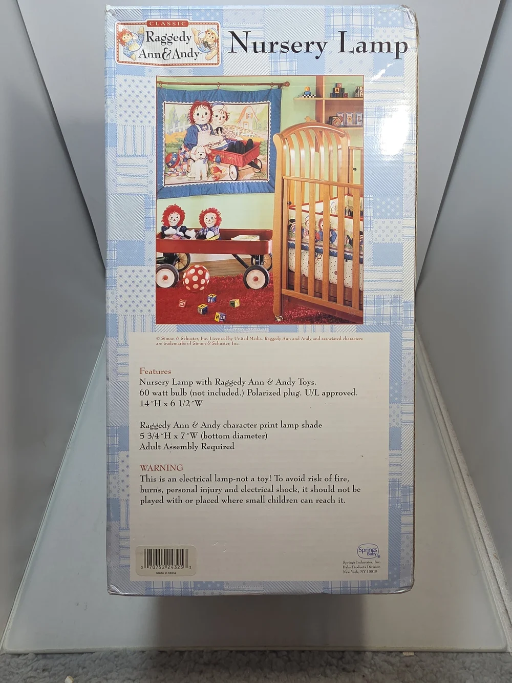 Raggedy Ann & Andy Nursery Lamp w/ Plush Dolls NIB Vintage